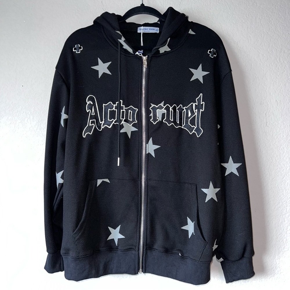 Aelfric eden hoodie size XS oversized With stars and lettering on the front